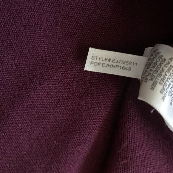 Eliza J Long Sleeve Mock Neck Fit & Flare A Line Burgundy Knit Dress Size M - Picture 10 of 12